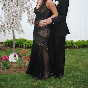 Black and nude lace gown